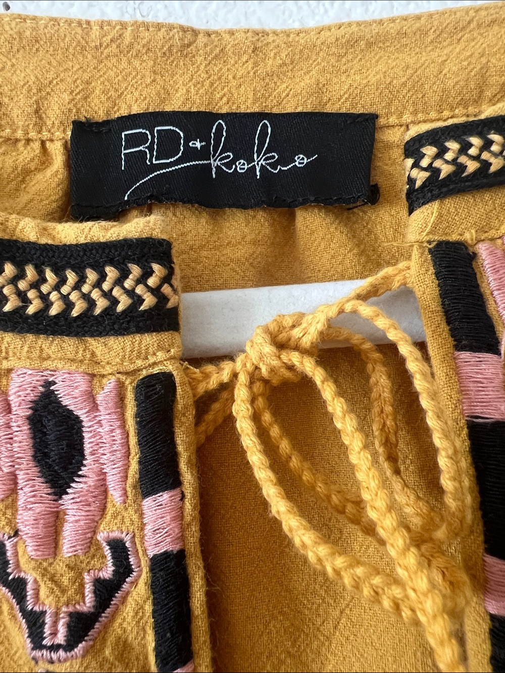 Anthropologie RD & Koko Embroidered Boho Tie Front Jacket M/L - Picture 7 of 11